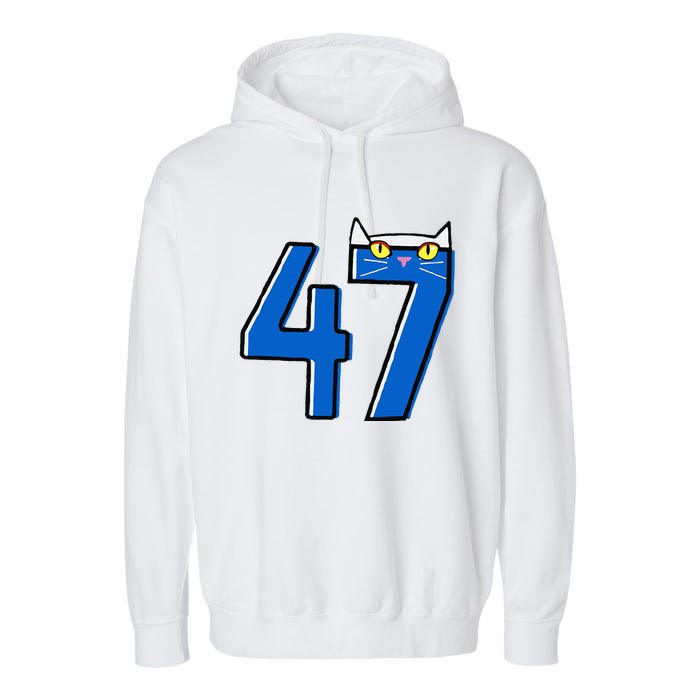 Cat Lettering Positive Funny Cat 47 Kalama Harris 2024 Garment-Dyed Fleece Hoodie