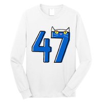 Cat Lettering Positive Funny Cat 47 Kalama Harris 2024 Long Sleeve Shirt