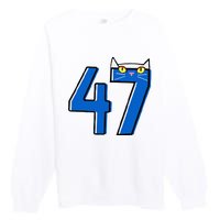 Cat Lettering Positive Funny Cat 47 Kalama Harris 2024 Premium Crewneck Sweatshirt