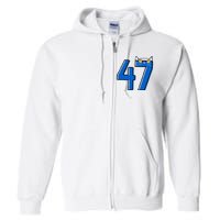 Cat Lettering Positive Funny Cat 47 Kalama Harris 2024 Full Zip Hoodie