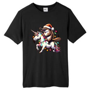 Christmas Lights Platypus Riding Unicorn Tall Fusion ChromaSoft Performance T-Shirt