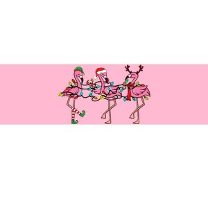 Christmas Lights Pink Flamingo Santa Hat Holiday Xmas Bumper Sticker