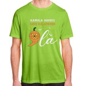 Comma + La Pumpkin Kamala Harris Save Halloween 2024 Adult ChromaSoft Performance T-Shirt