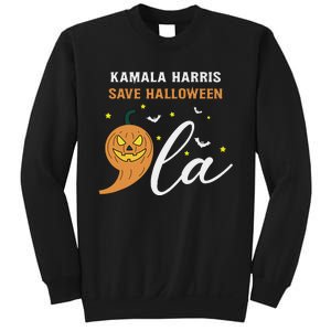 Comma + La Pumpkin Kamala Harris Save Halloween 2024 Sweatshirt