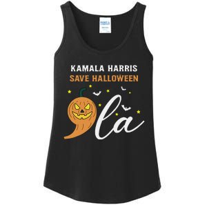 Comma + La Pumpkin Kamala Harris Save Halloween 2024 Ladies Essential Tank