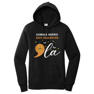 Comma + La Pumpkin Kamala Harris Save Halloween 2024 Women's Pullover Hoodie