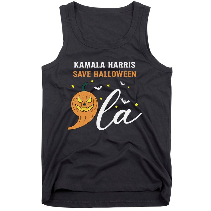 Comma + La Pumpkin Kamala Harris Save Halloween 2024 Tank Top