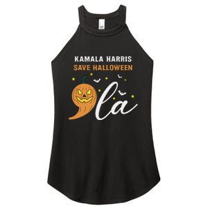 Comma + La Pumpkin Kamala Harris Save Halloween 2024 Women's Perfect Tri Rocker Tank