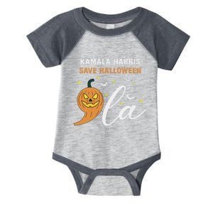 Comma + La Pumpkin Kamala Harris Save Halloween 2024 Infant Baby Jersey Bodysuit