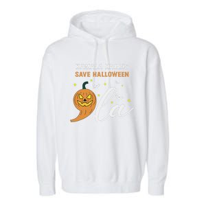 Comma + La Pumpkin Kamala Harris Save Halloween 2024 Garment-Dyed Fleece Hoodie