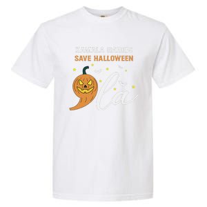 Comma + La Pumpkin Kamala Harris Save Halloween 2024 Garment-Dyed Heavyweight T-Shirt