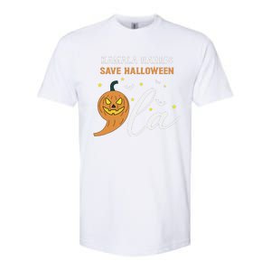 Comma + La Pumpkin Kamala Harris Save Halloween 2024 Softstyle CVC T-Shirt