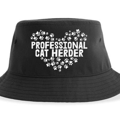 Cat Lover Professional Cat Herder Cat Day Sustainable Bucket Hat