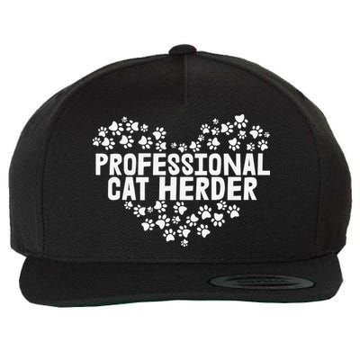 Cat Lover Professional Cat Herder Cat Day Wool Snapback Cap