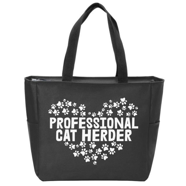 Cat Lover Professional Cat Herder Cat Day Zip Tote Bag