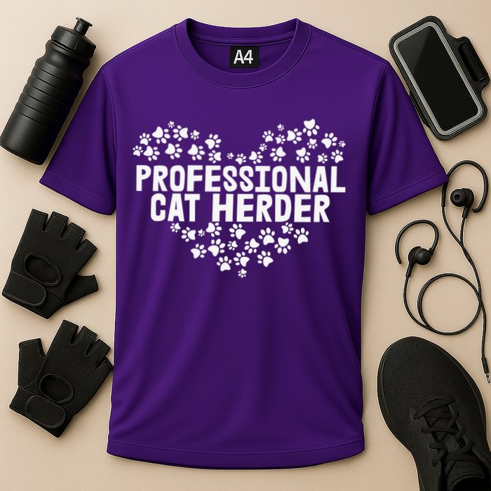 Cat Lover Professional Cat Herder Cat Day Cooling Performance Crew T-Shirt