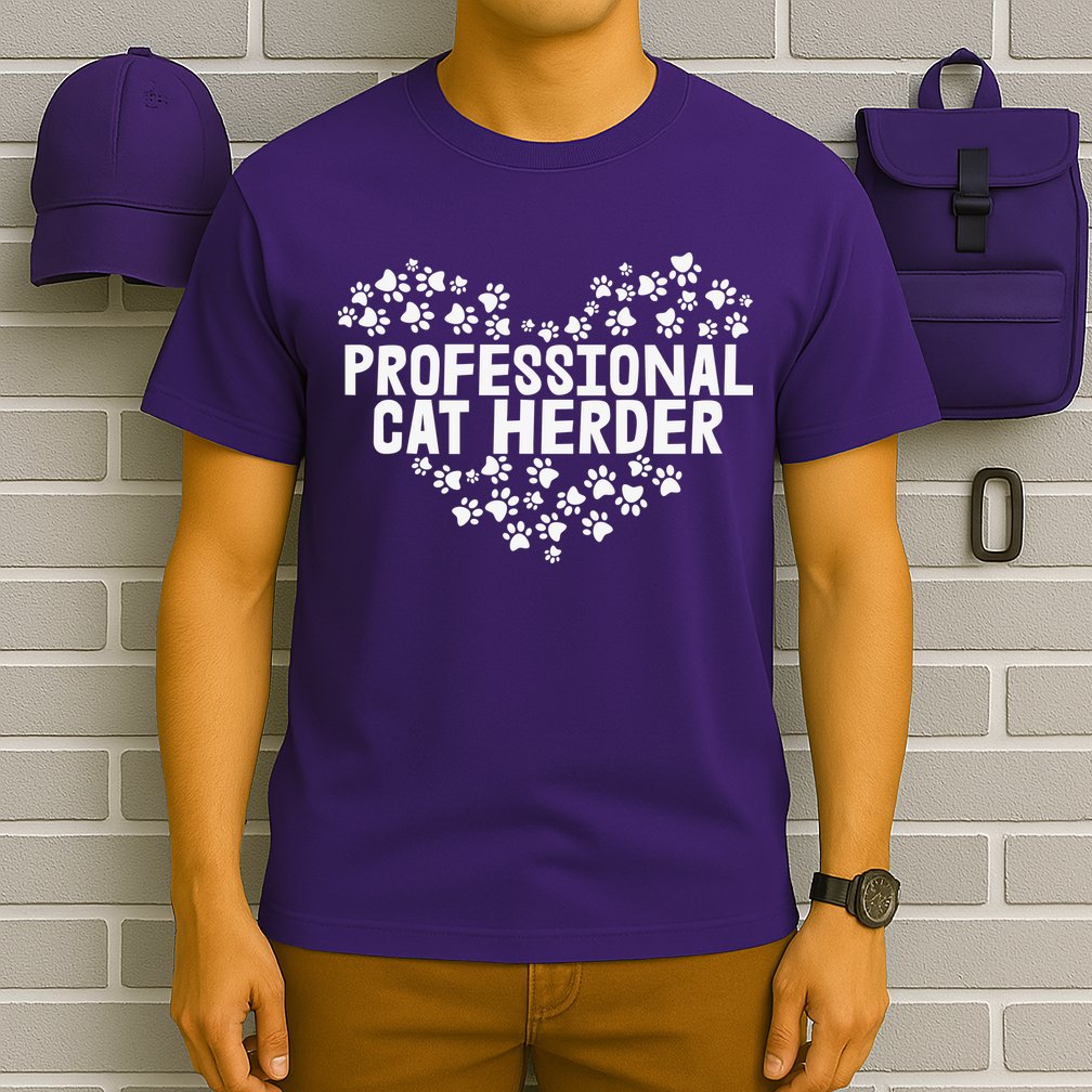 Cat Lover Professional Cat Herder Cat Day T-Shirt