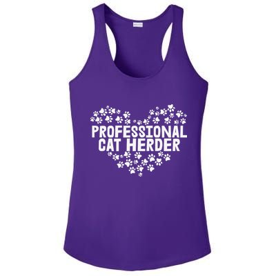 Cat Lover Professional Cat Herder Cat Day Ladies PosiCharge Competitor Racerback Tank