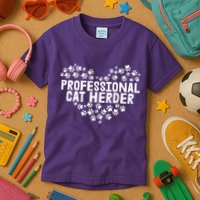 Cat Lover Professional Cat Herder Cat Day Kids T-Shirt
