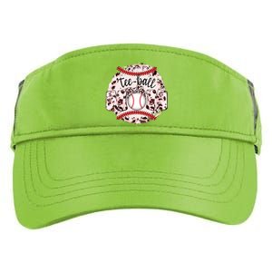 Cute Leopard Print Tee Ball Mom Adult Drive Performance Visor