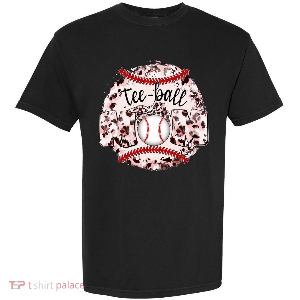 Cute Leopard Print Tee Ball Mom Garment-Dyed Heavyweight T-Shirt