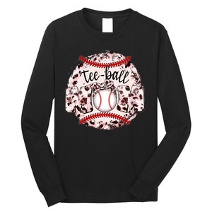 Cute Leopard Print Tee Ball Mom Long Sleeve Shirt