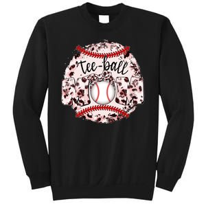 Cute Leopard Print Tee Ball Mom Sweatshirt