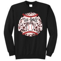 Cute Leopard Print Tee Ball Mom Sweatshirt