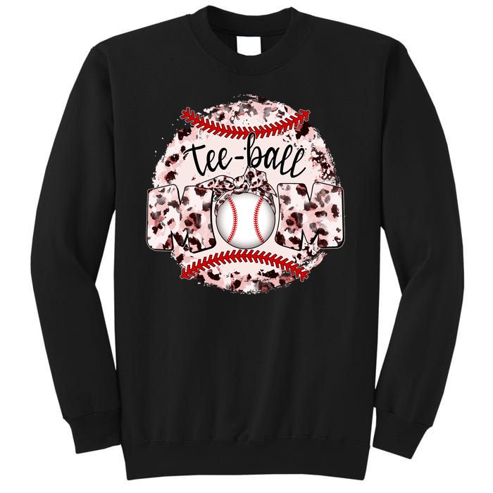 Cute Leopard Print Tee Ball Mom Sweatshirt