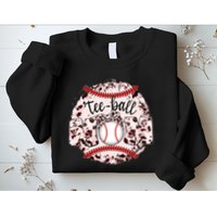 Cute Leopard Print Tee Ball Mom Sweatshirt
