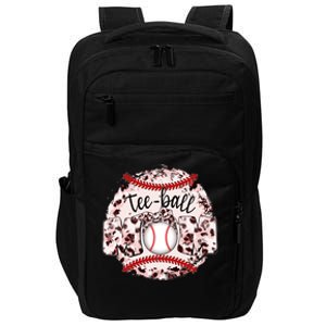 Cute Leopard Print Tee Ball Mom Impact Tech Backpack