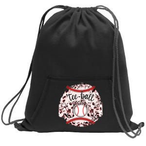 Cute Leopard Print Tee Ball Mom Sweatshirt Cinch Pack Bag