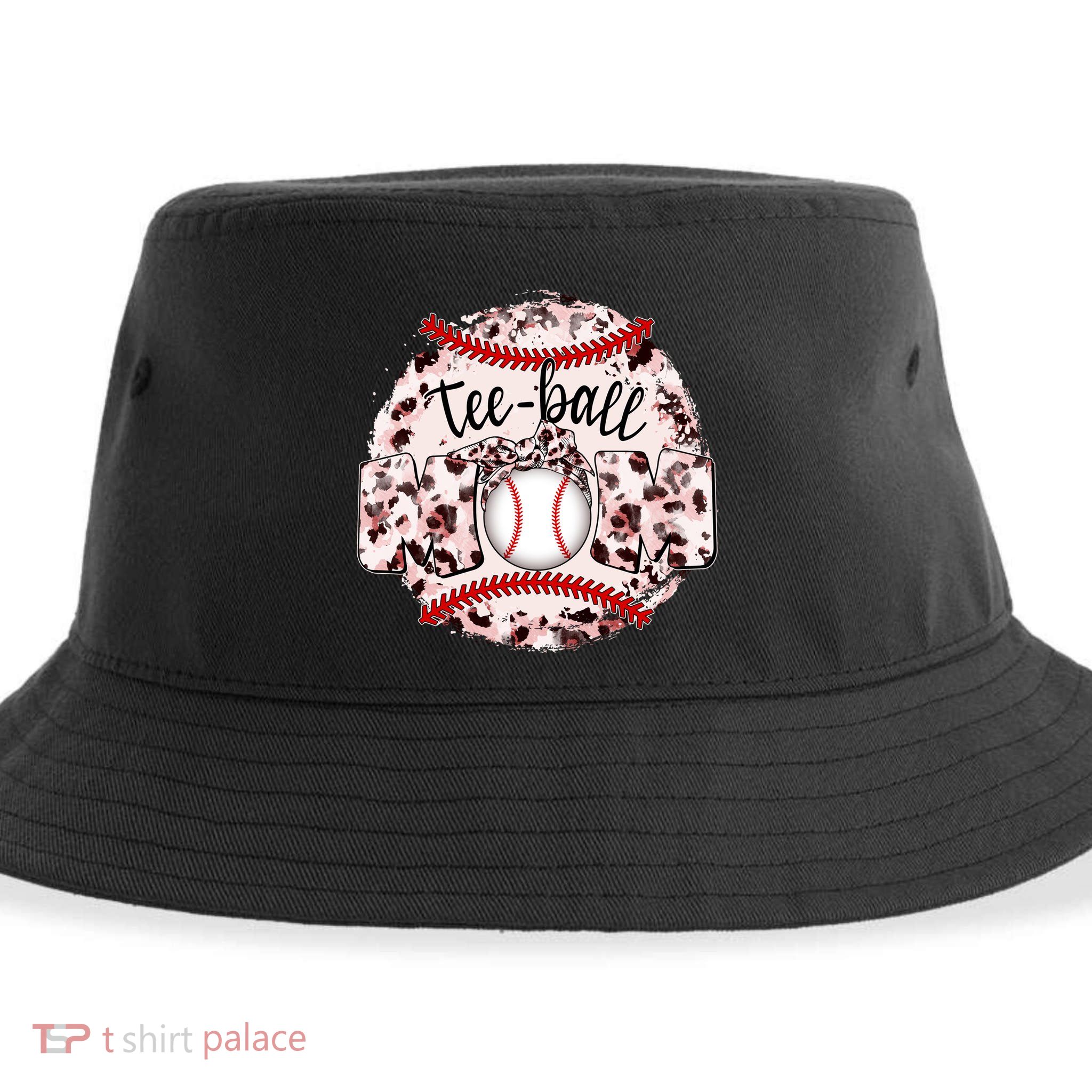 Cute Leopard Print Tee Ball Mom Sustainable Bucket Hat