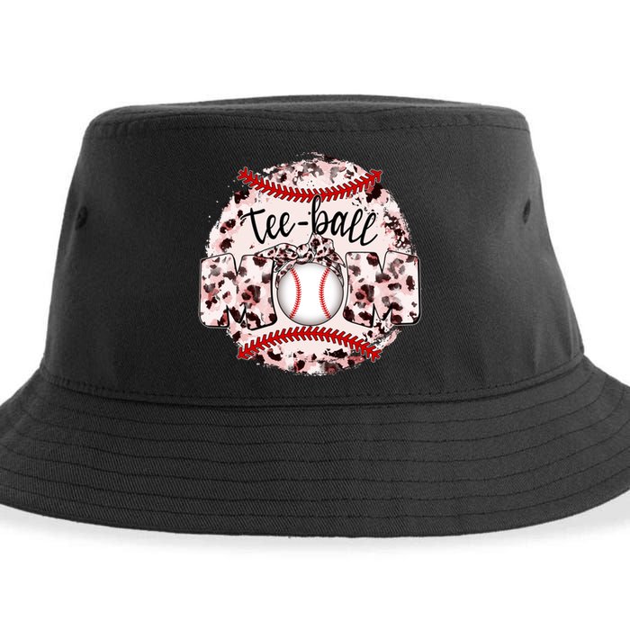 Cute Leopard Print Tee Ball Mom Sustainable Bucket Hat