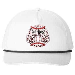 Cute Leopard Print Tee Ball Mom Snapback Five-Panel Rope Hat