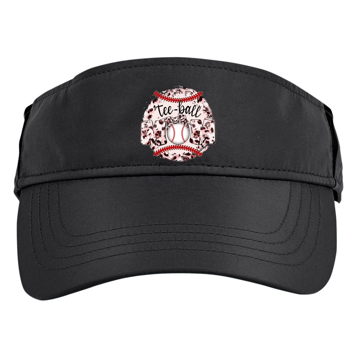 Cute Leopard Print Tee Ball Mom Adult Drive Performance Visor
