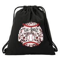 Cute Leopard Print Tee Ball Mom Drawstring Bag