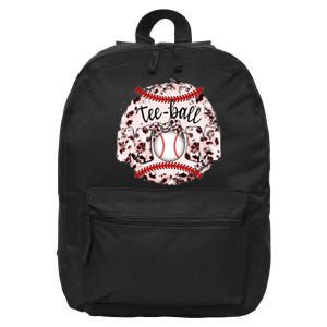 Cute Leopard Print Tee Ball Mom 16 in Basic Backpack