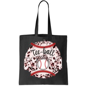 Cute Leopard Print Tee Ball Mom Tote Bag