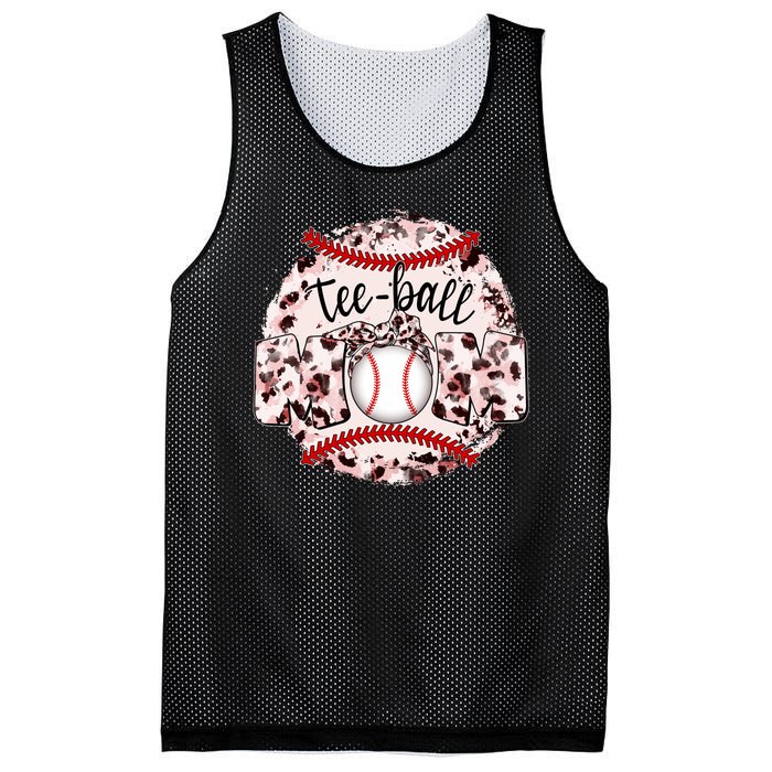 Cute Leopard Print Tee Ball Mom Mesh Reversible Basketball Jersey Tank