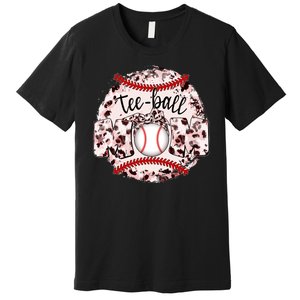 Cute Leopard Print Tee Ball Mom Premium T-Shirt