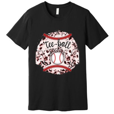 Cute Leopard Print Tee Ball Mom Premium T-Shirt