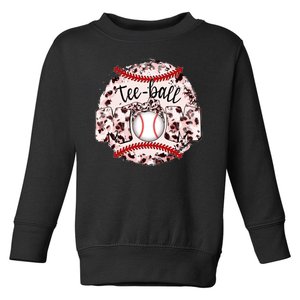 Cute Leopard Print Tee Ball Mom Toddler Sweatshirt