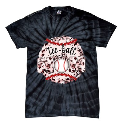 Cute Leopard Print Tee Ball Mom Tie-Dye T-Shirt