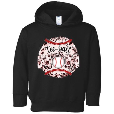 Cute Leopard Print Tee Ball Mom Toddler Hoodie