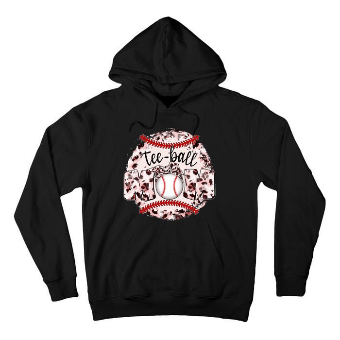 Cute Leopard Print Tee Ball Mom Tall Hoodie