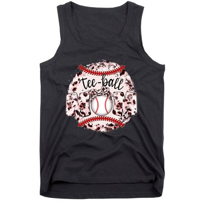 Cute Leopard Print Tee Ball Mom Tank Top