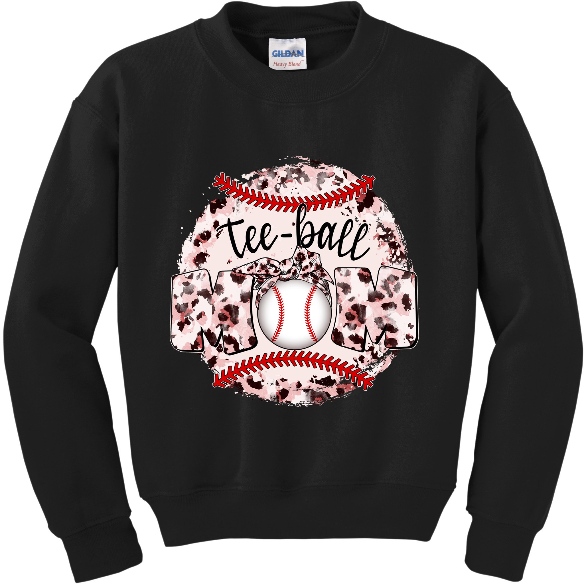 Cute Leopard Print Tee Ball Mom Kids Sweatshirt