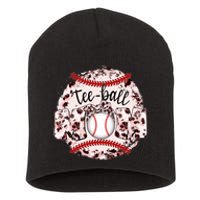 Cute Leopard Print Tee Ball Mom Short Acrylic Beanie