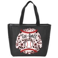 Cute Leopard Print Tee Ball Mom Zip Tote Bag